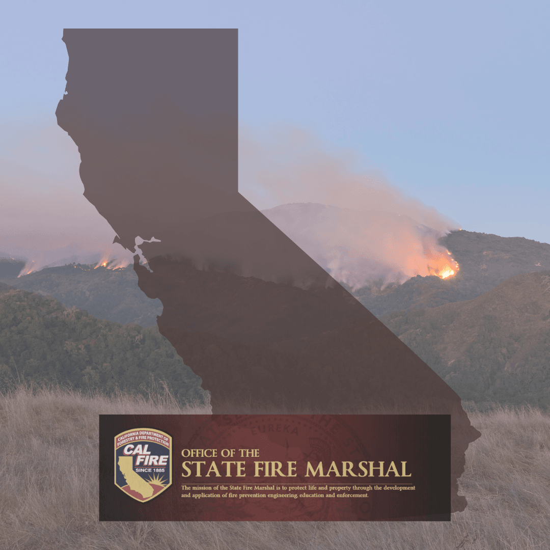 Cal Fire patch over the state and hill on fire 